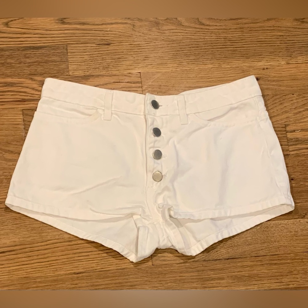 American Apparel White Jean Shorts